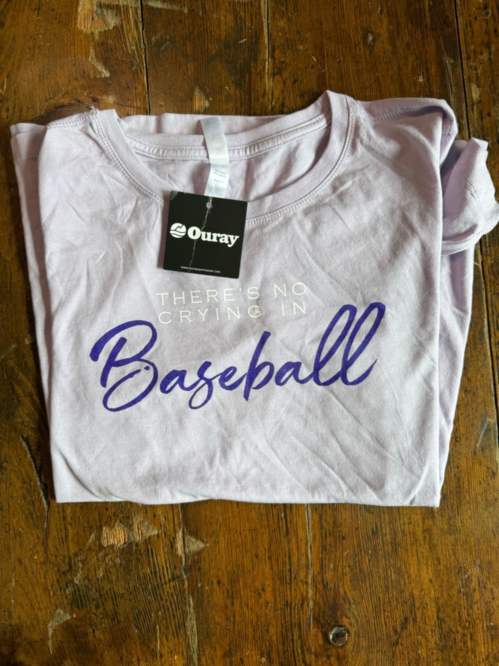 NWT Ouray Tee "There's No Crying in Baseball" Cooperstown Hall of Fame Large